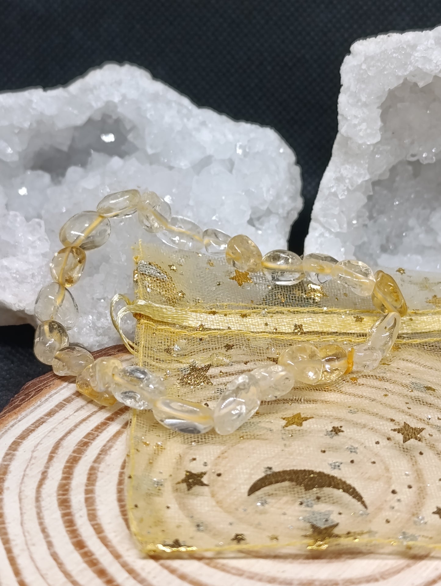 Bracelet pierres roulées Citrine naturelle