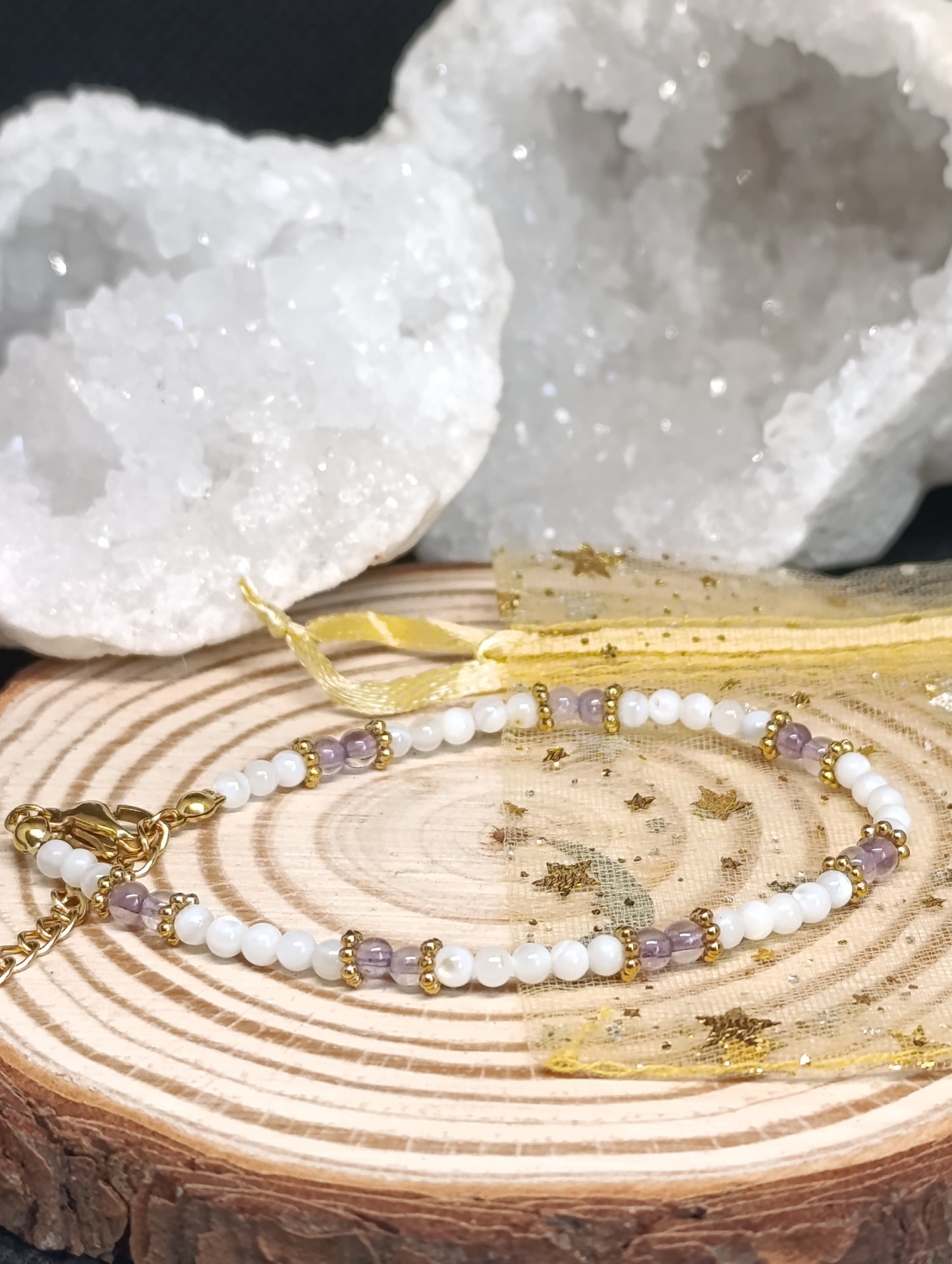 Bracelet Nacre & Pierre naturelle qualité AA
