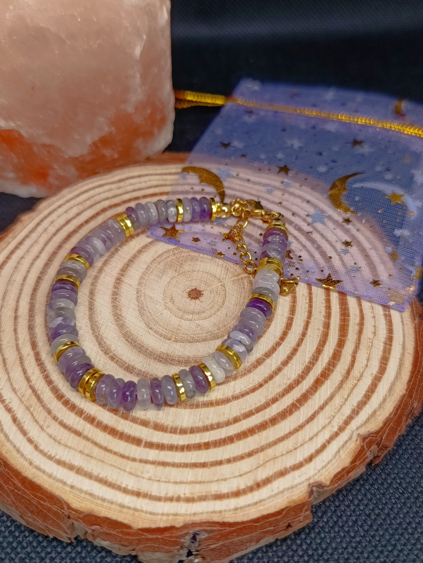 Bracelet perles Heishi Améthyste