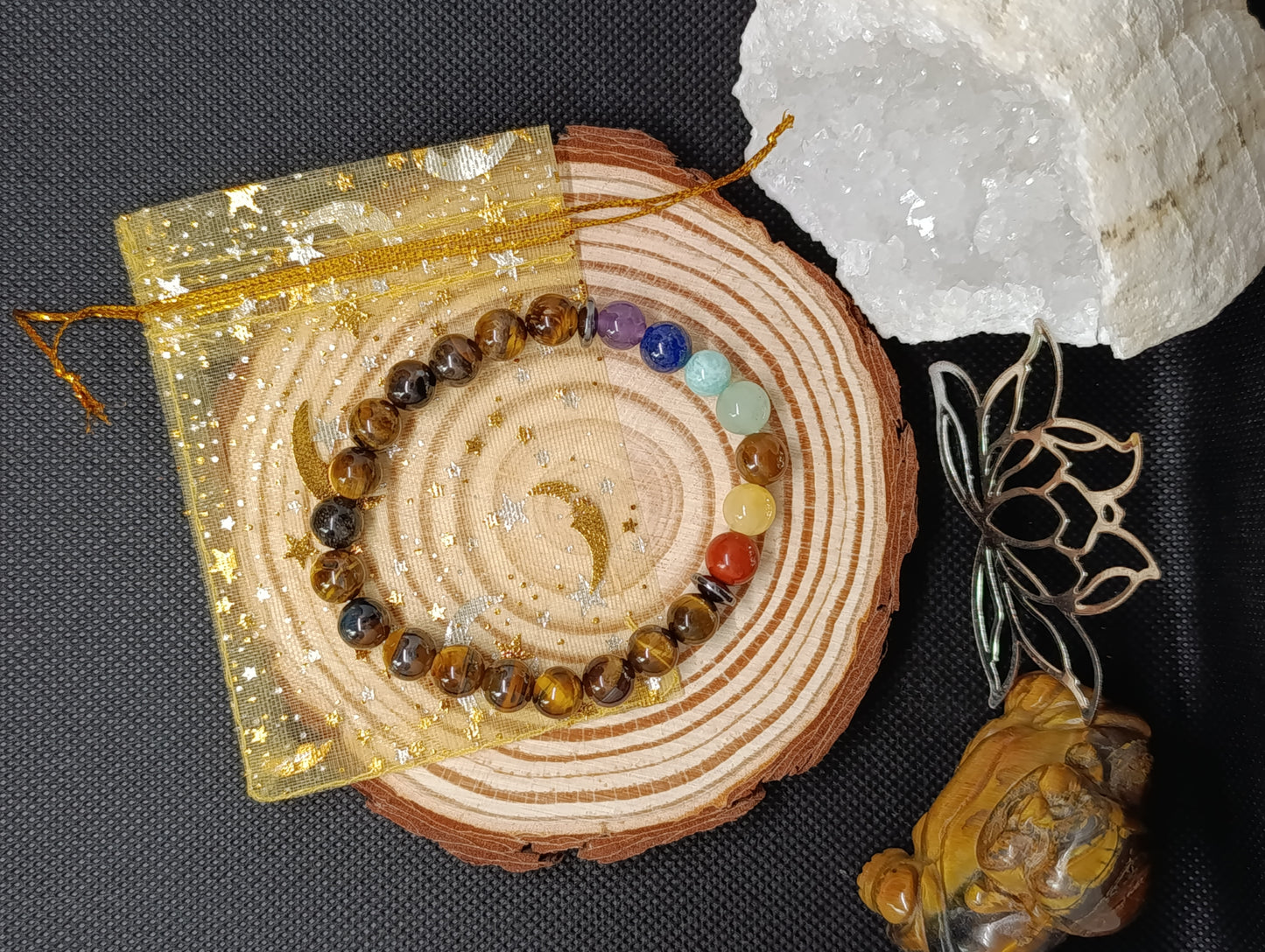 Bracelet Oeil de tigre - 7 chakras