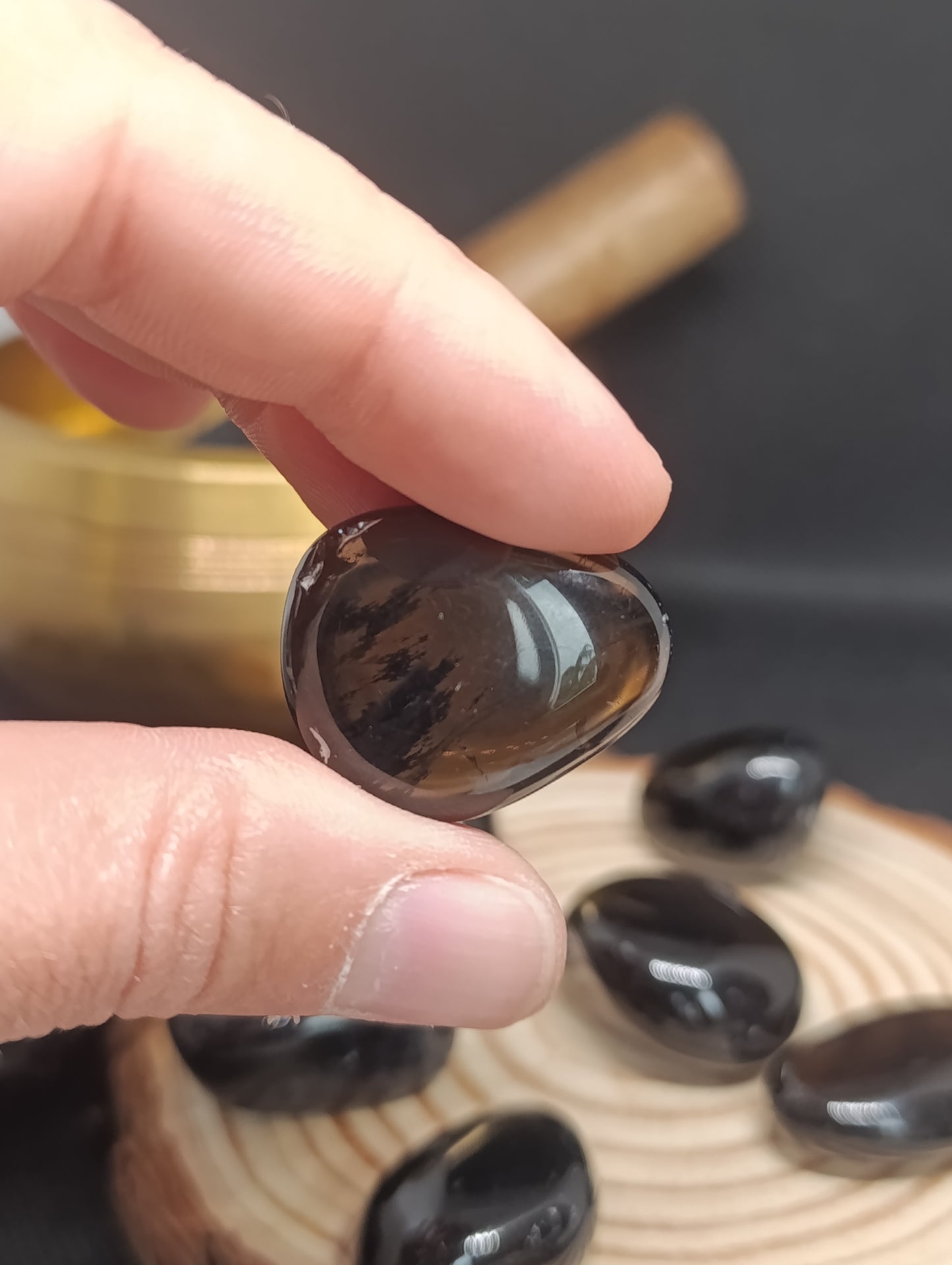 Pierre roulée Obsidienne fumée