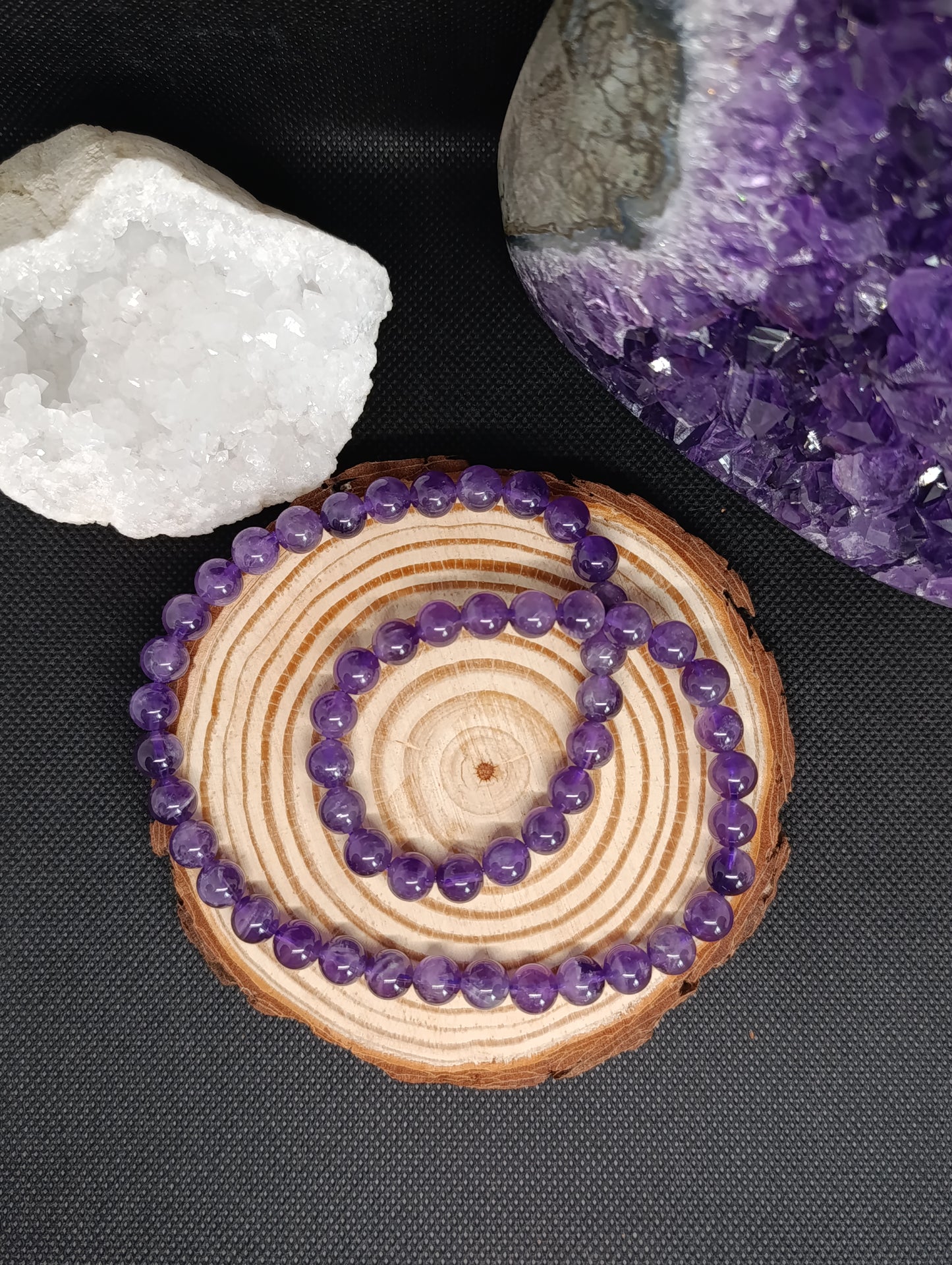 Collier boule Amethyste 8mm