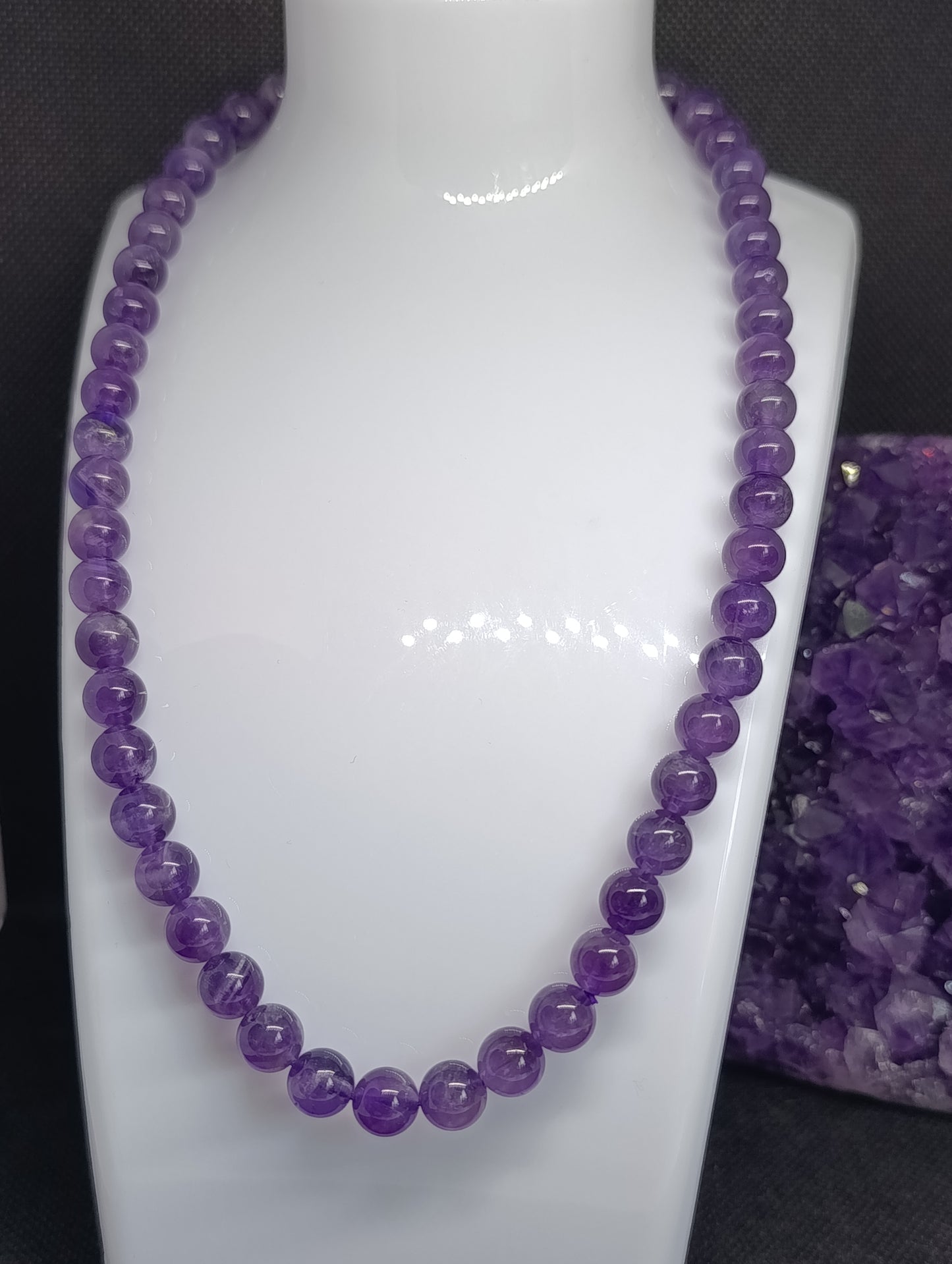 Collier boule Amethyste 8mm