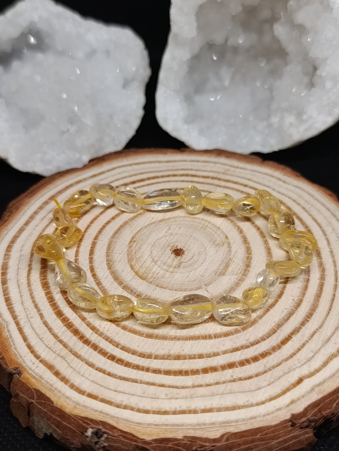 Bracelet pierres roulées Citrine naturelle