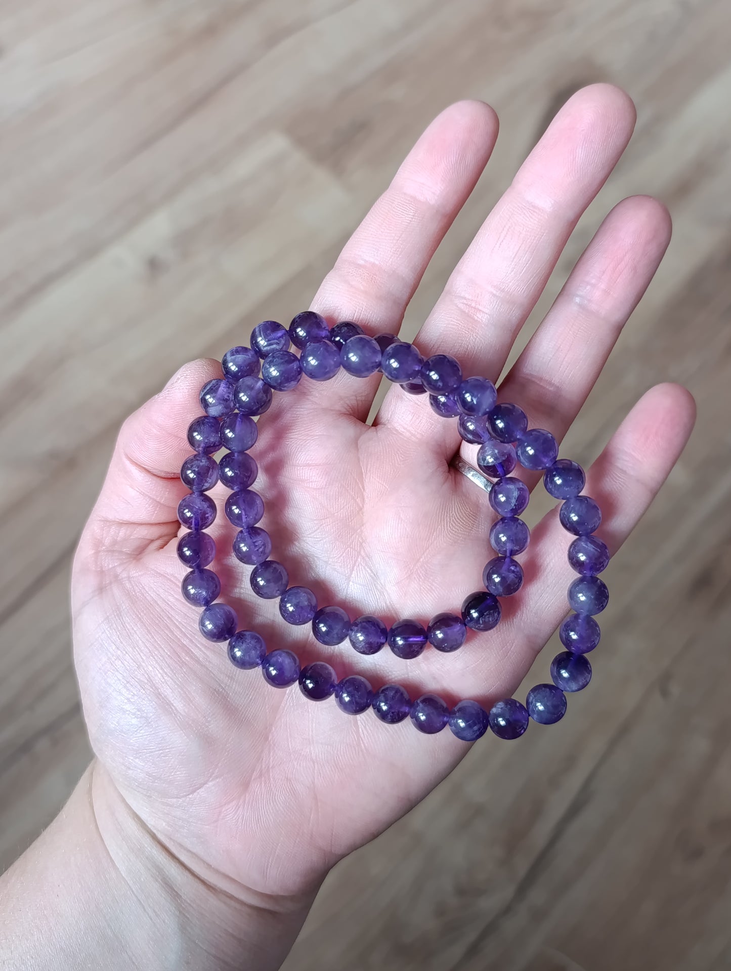 Collier boule Amethyste 8mm