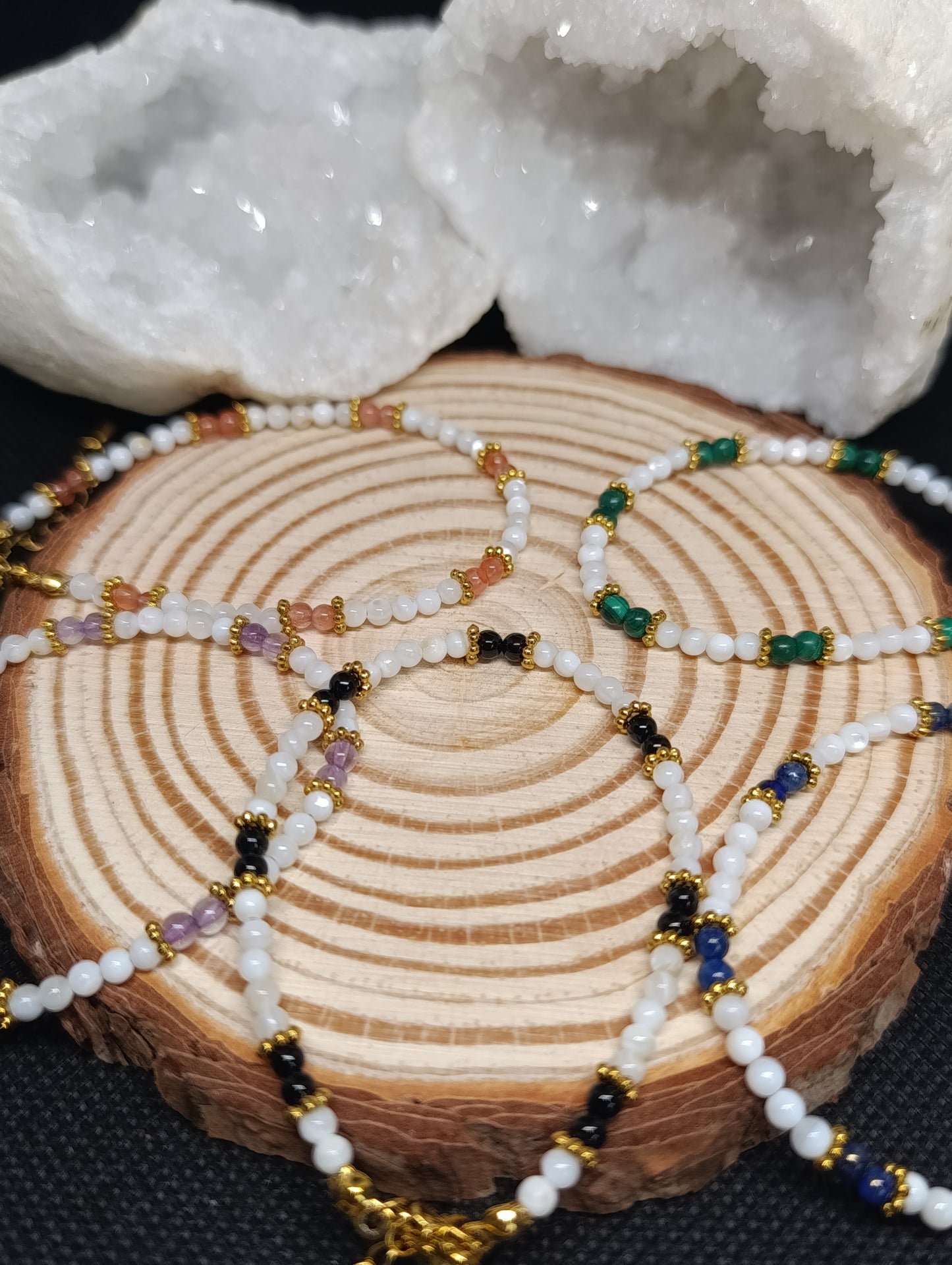 Bracelet Nacre & Pierre naturelle qualité AA