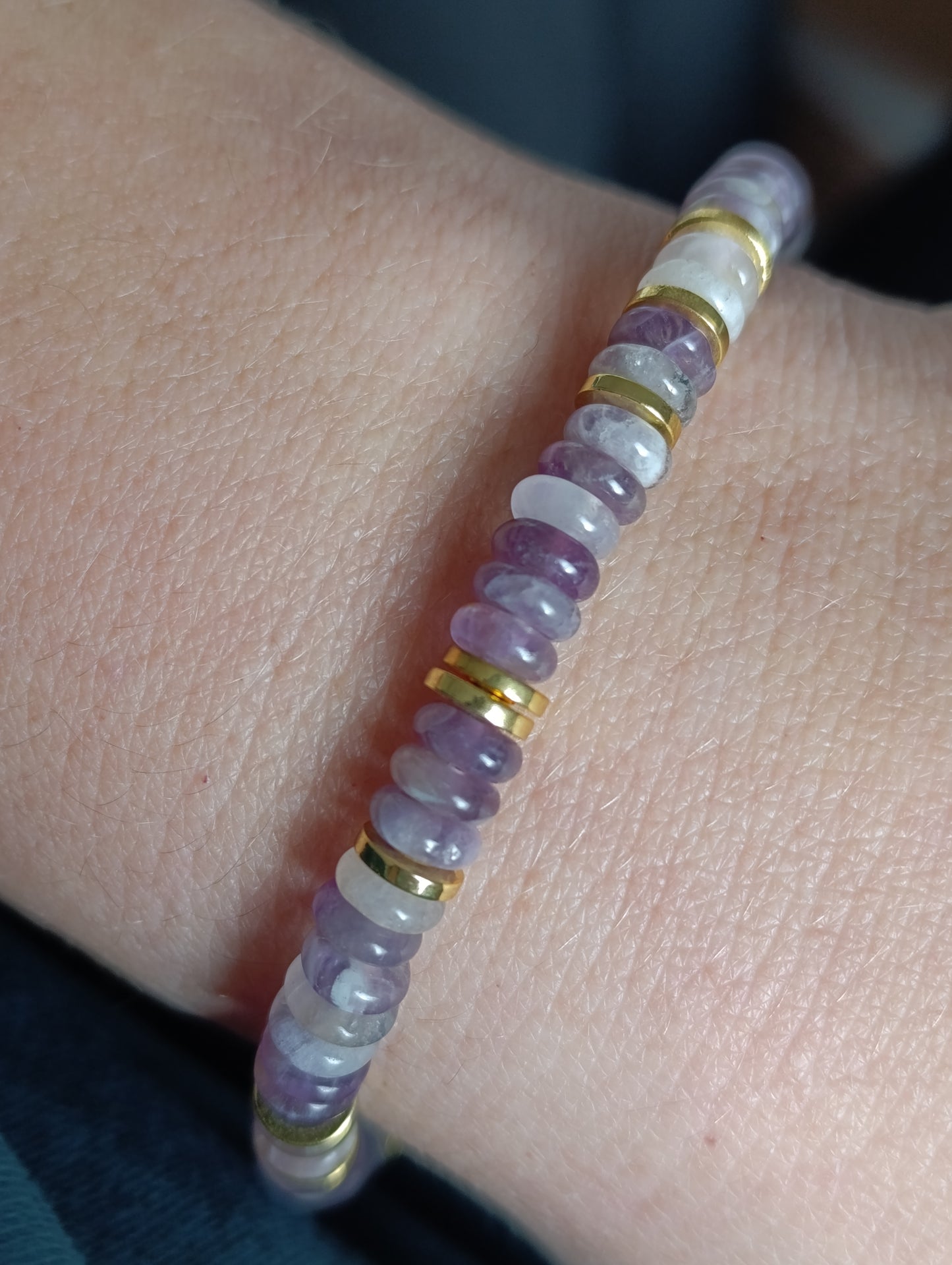 Bracelet perles Heishi Améthyste