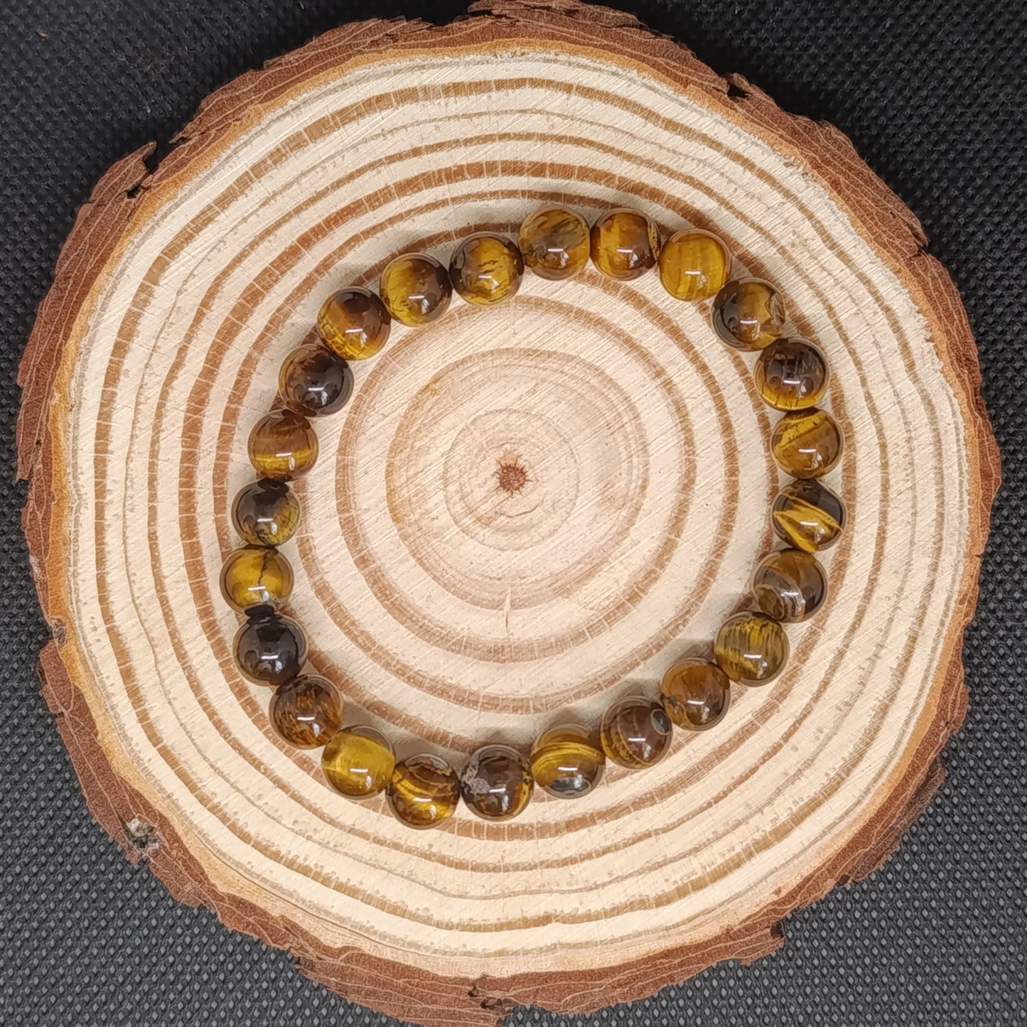 Bracelet boule Oeil de tigre 8mm - Qualité AA