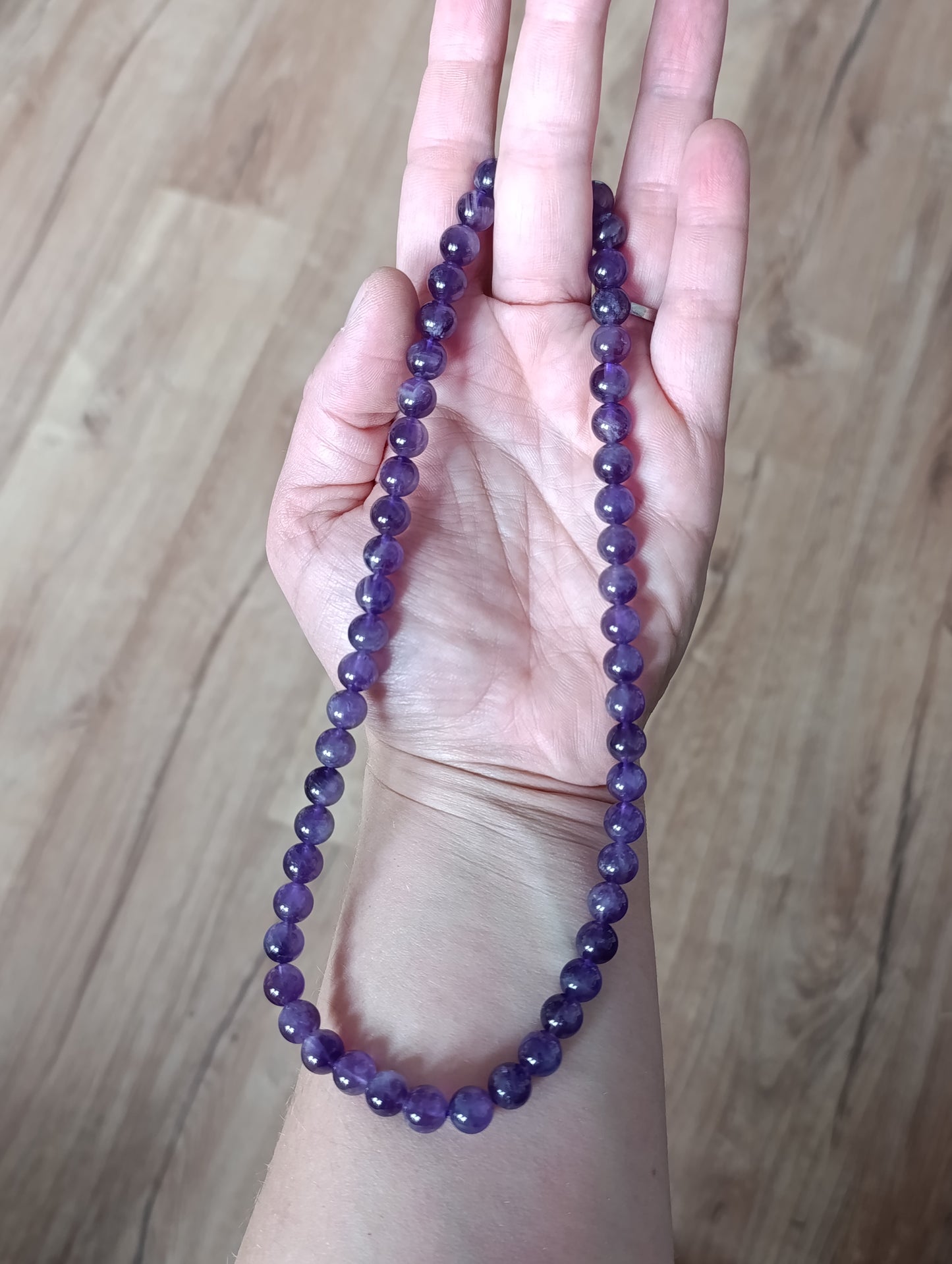 Collier boule Amethyste 8mm