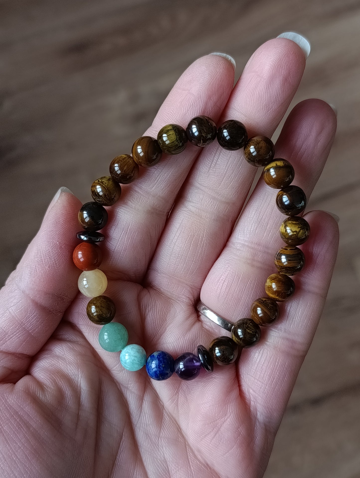 Bracelet Oeil de tigre - 7 chakras