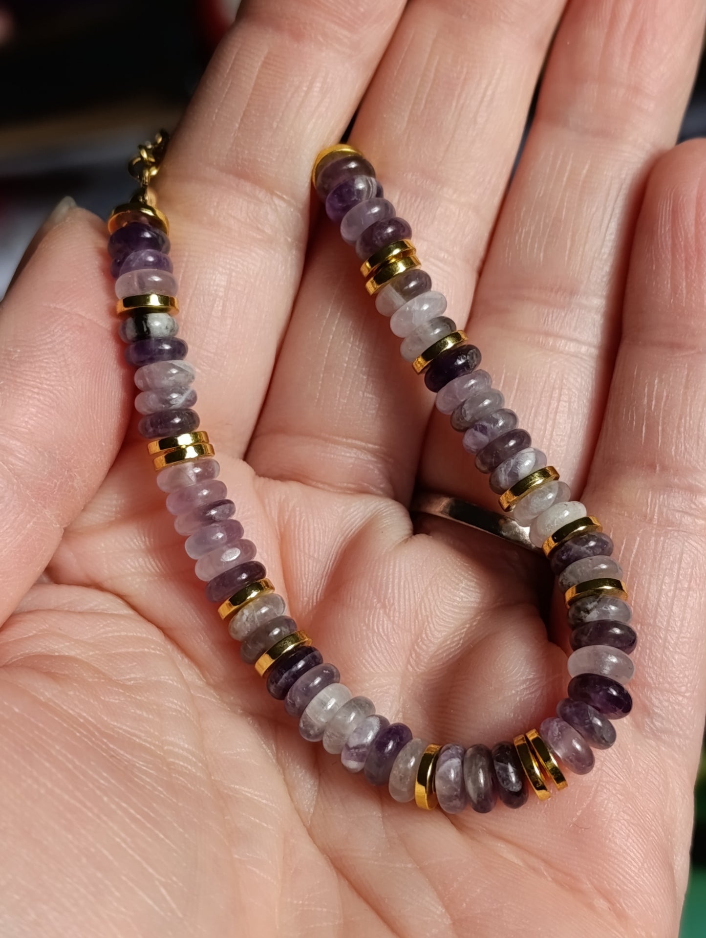 Bracelet perles Heishi Améthyste