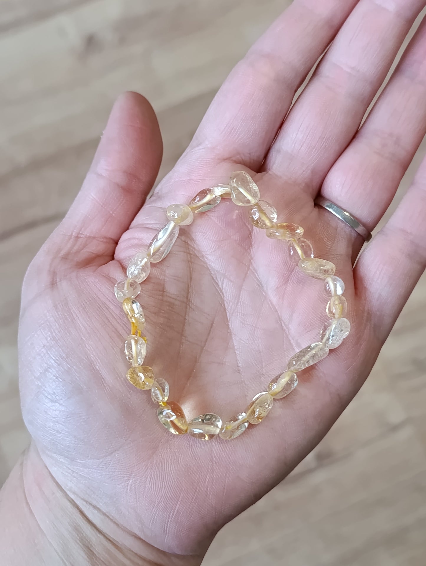 Bracelet pierres roulées Citrine naturelle