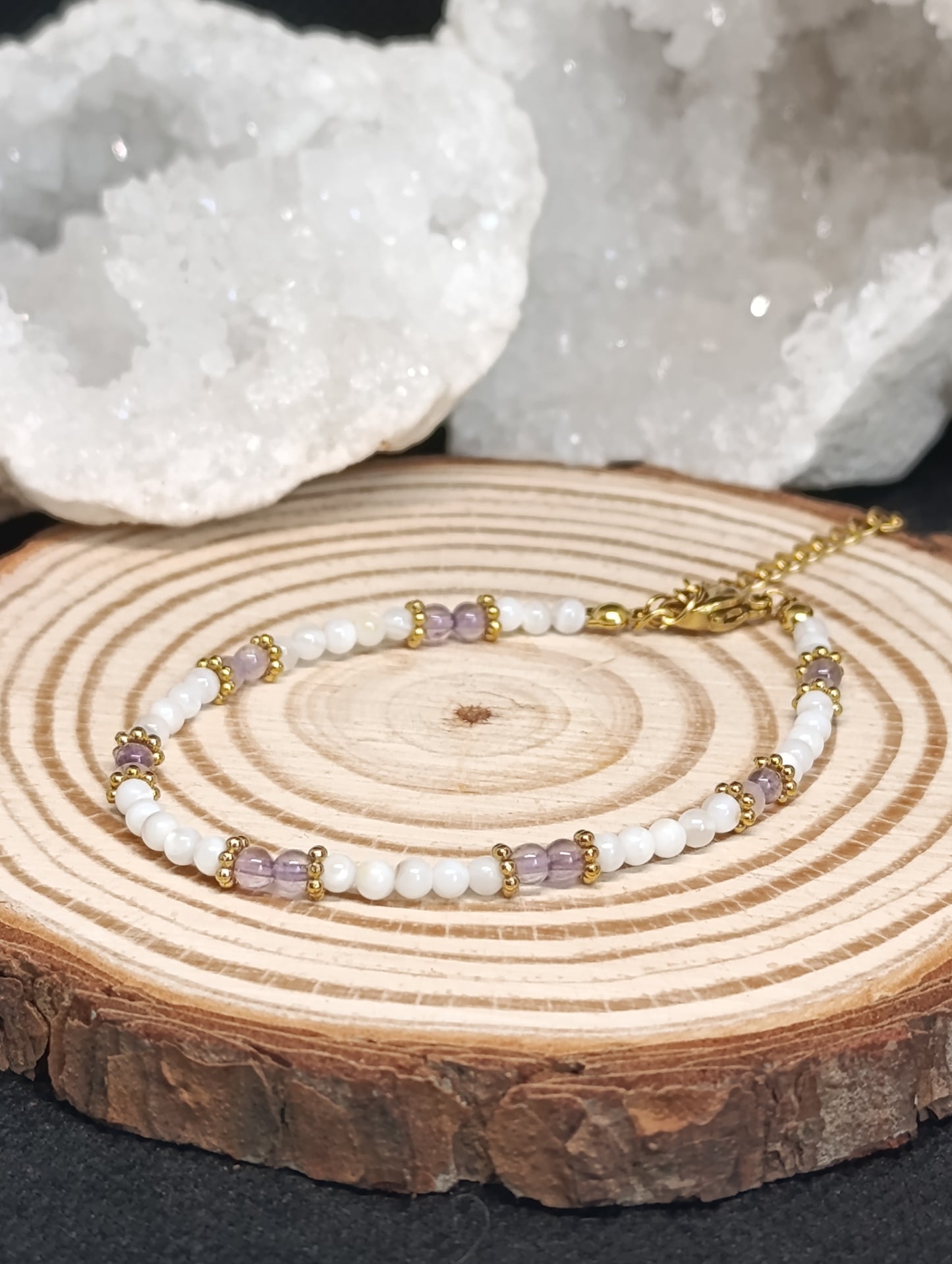 Bracelet Nacre & Pierre naturelle qualité AA