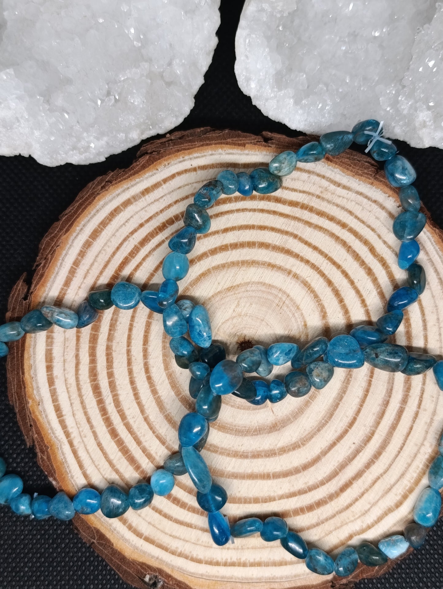 Bracelet pierres roulées Apatite bleue