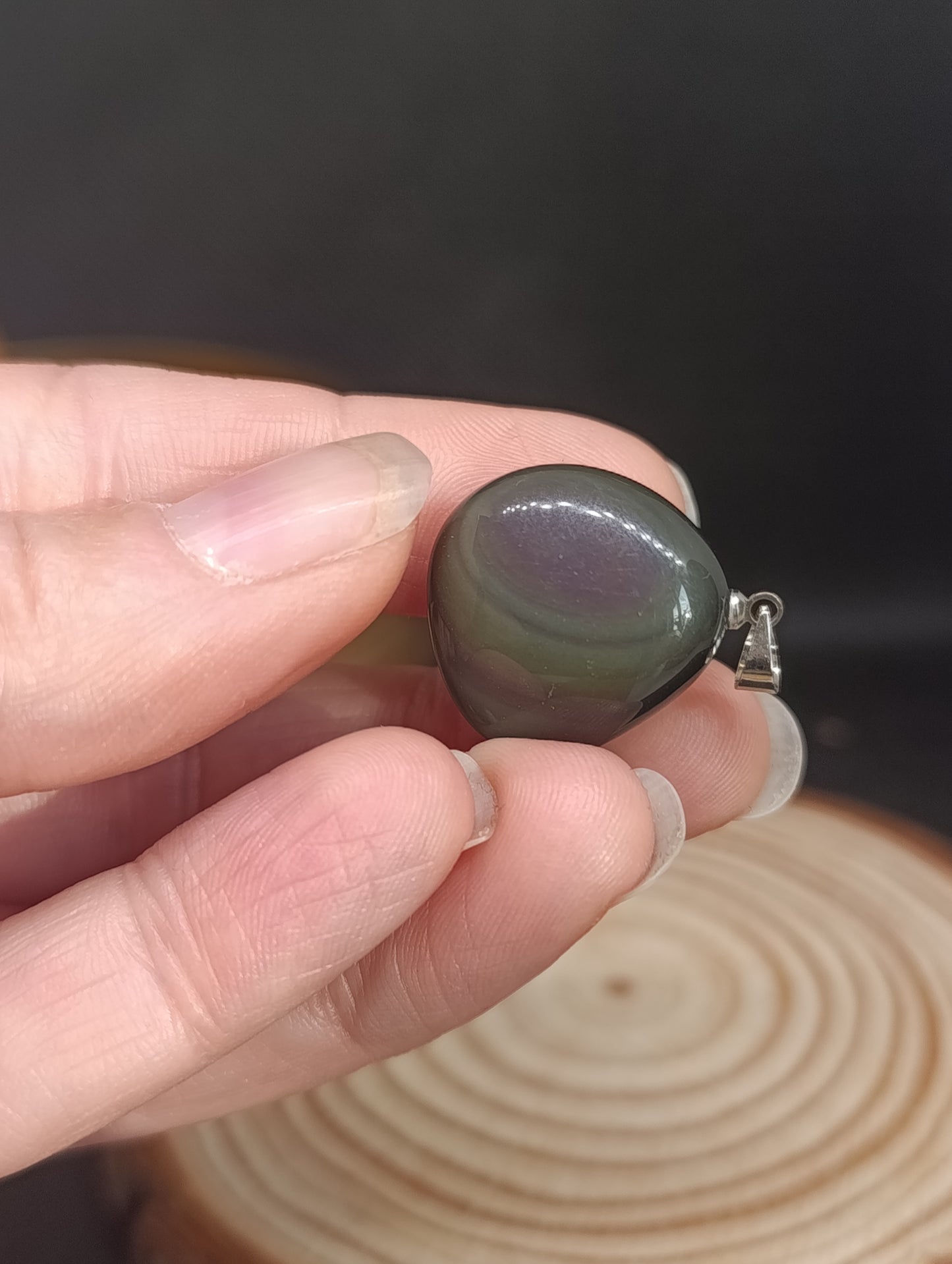 Pendentif Obsidienne œil céleste - Qualité AA