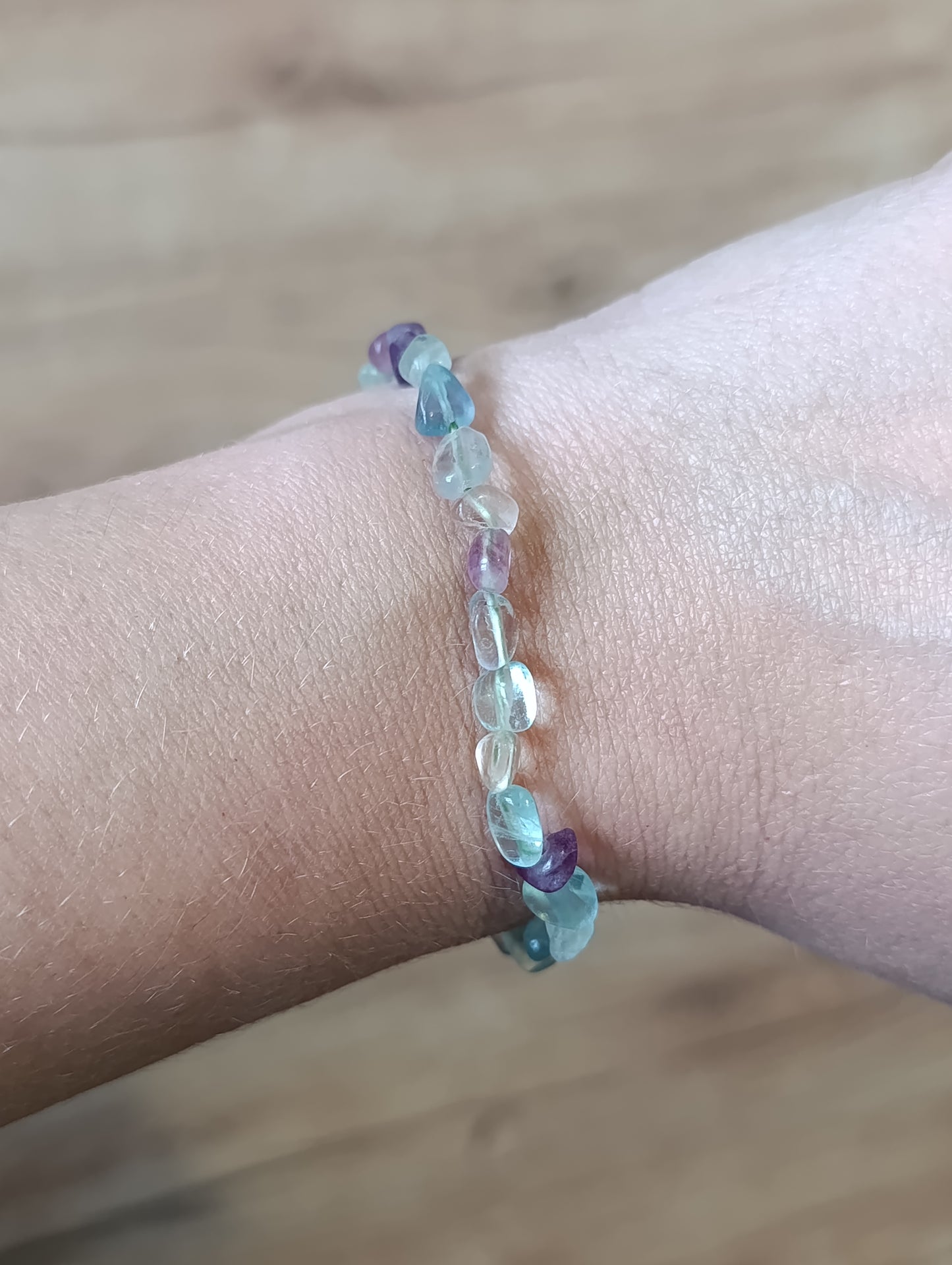 Bracelet pierres roulées Fluorite