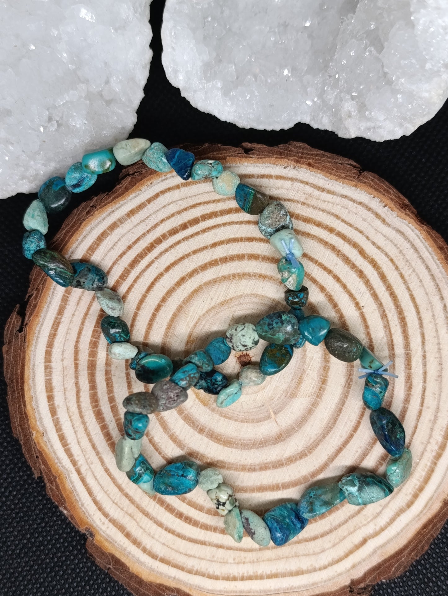 Bracelet pierres roulées Chrysocolle Shattuckite