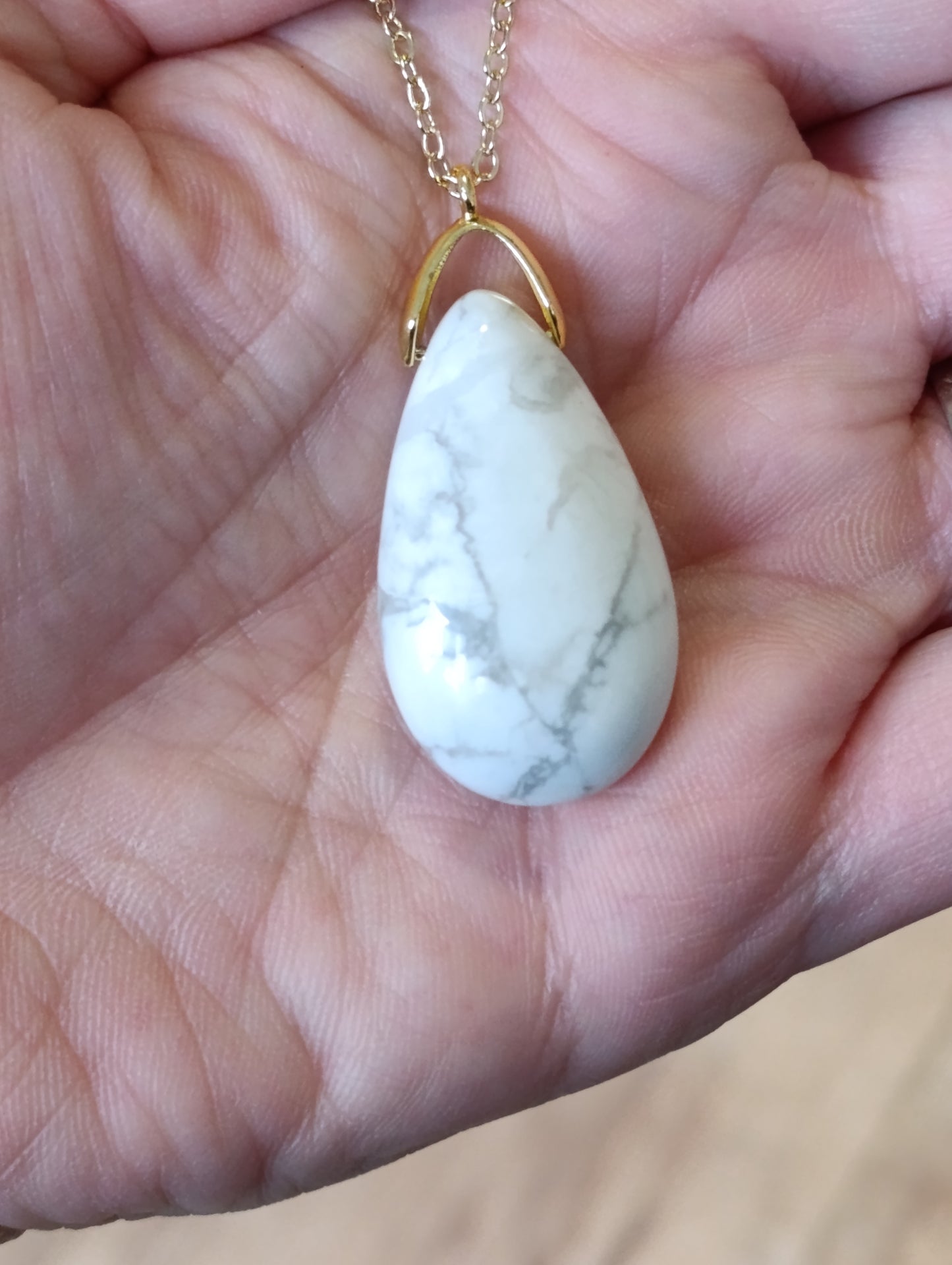 Collier goutte ronde - Chaine 60cm