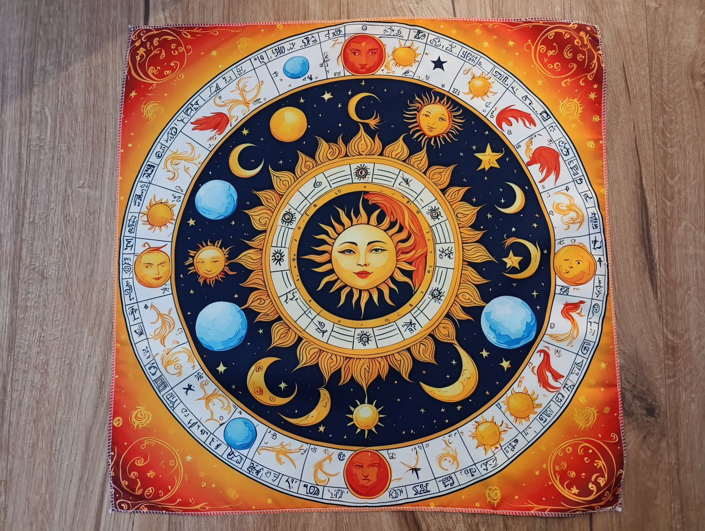 Nappe de tirage tarot – Soleil & Zodiaque