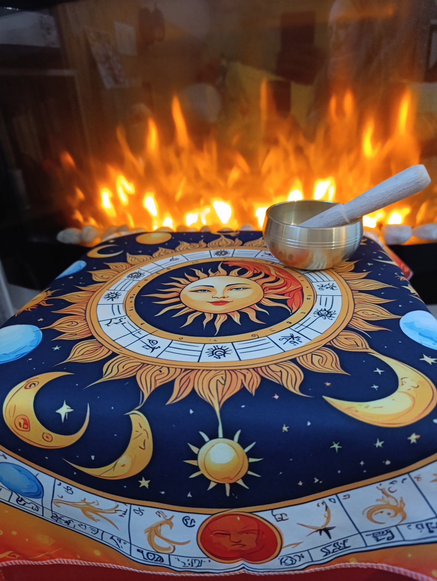 Nappe de tirage tarot – Soleil & Zodiaque