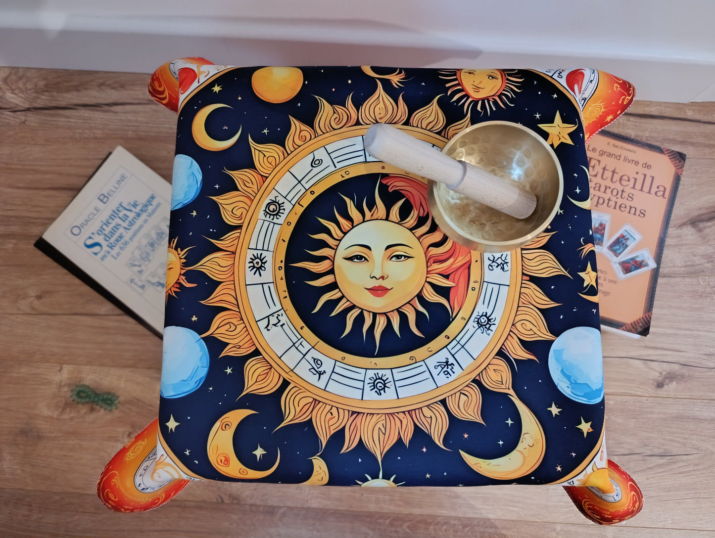 Nappe de tirage tarot – Soleil & Zodiaque