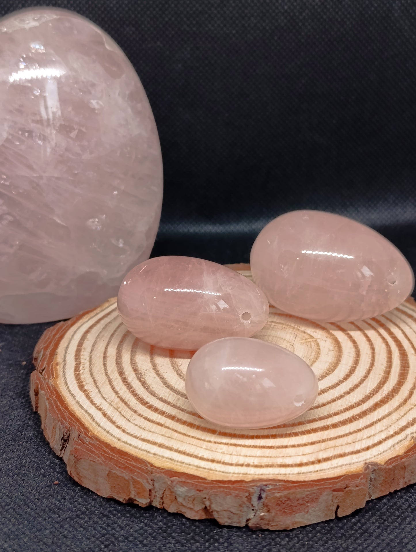 Oeuf percé Quartz rose