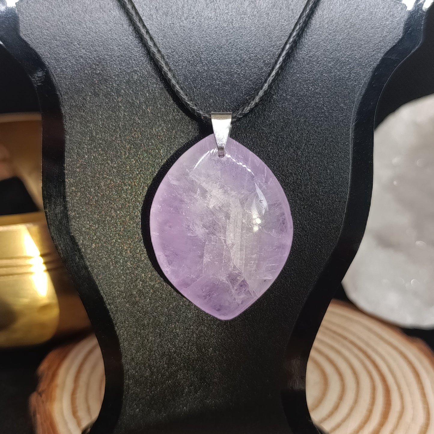Pendentif ovale galbé Améthyste