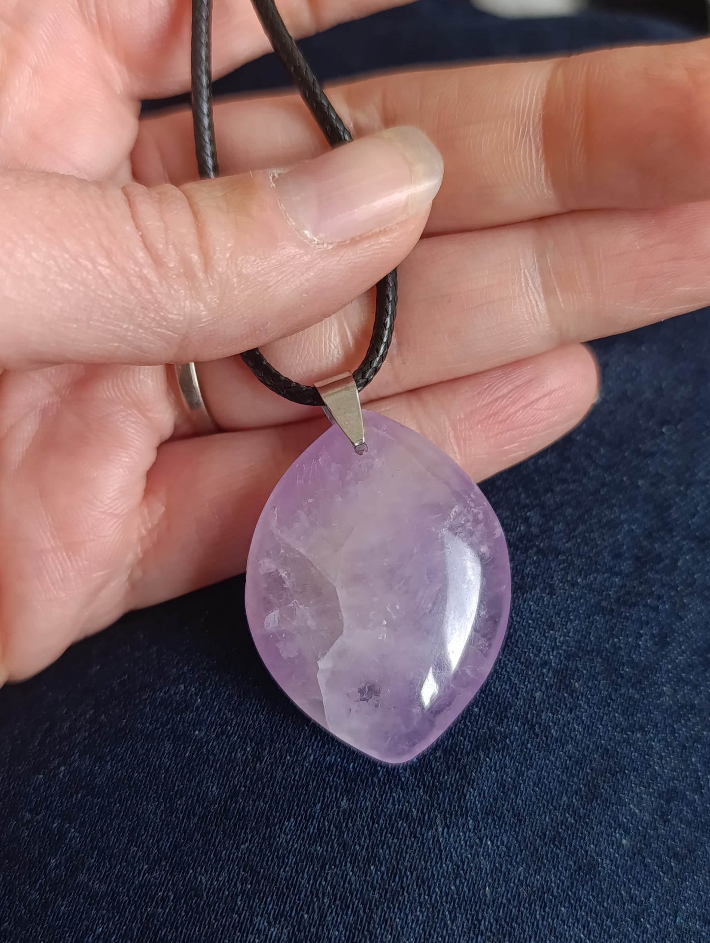 Pendentif ovale galbé Améthyste