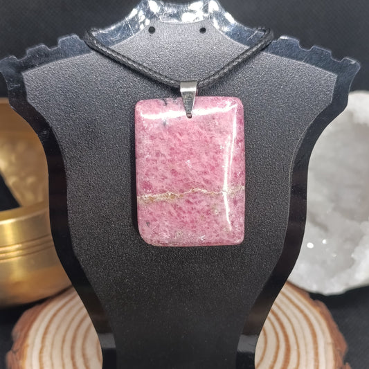 Pendentif rectangulaire Rhodonite