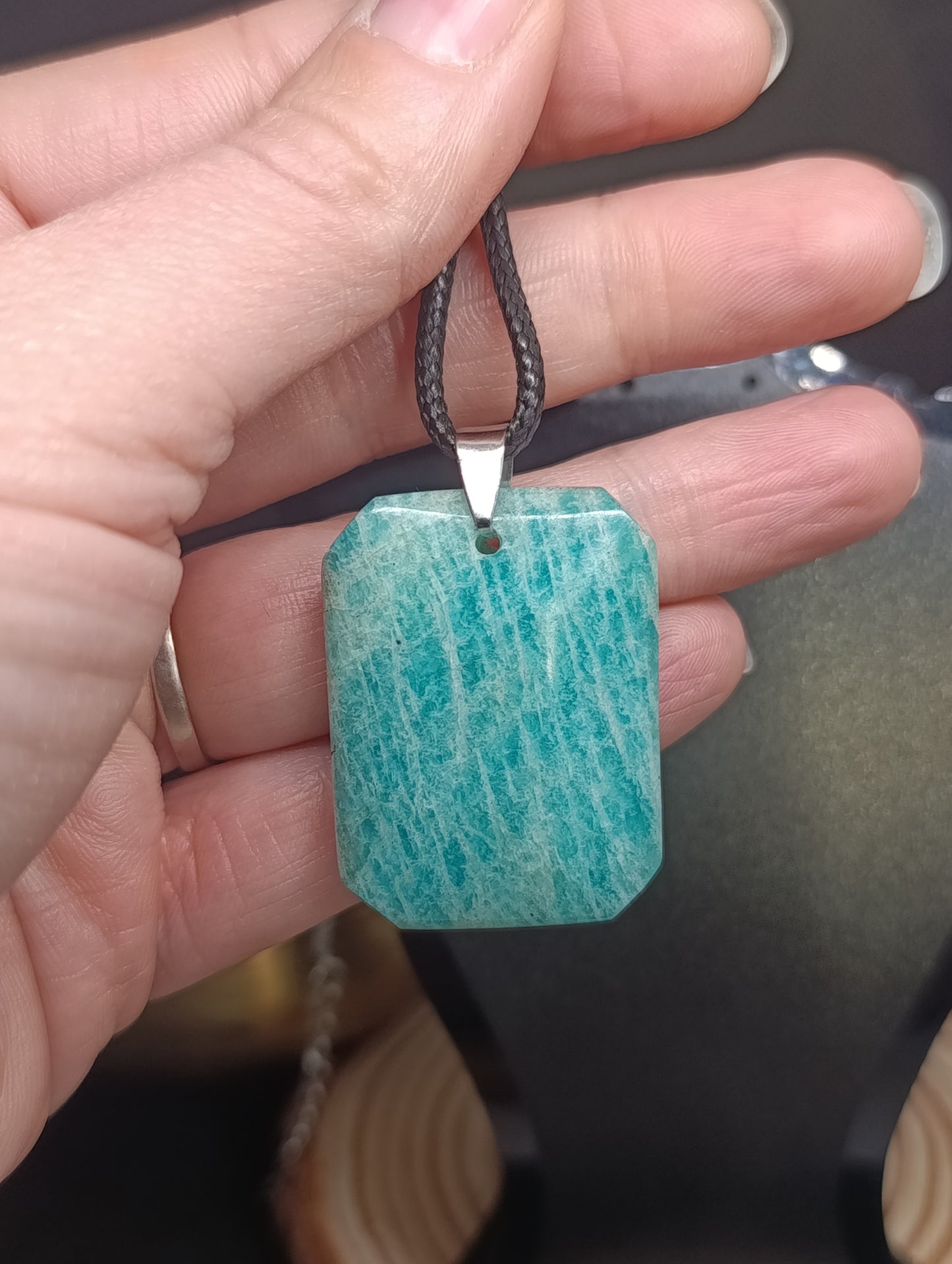 Pendentif rectangulaire Amazonite