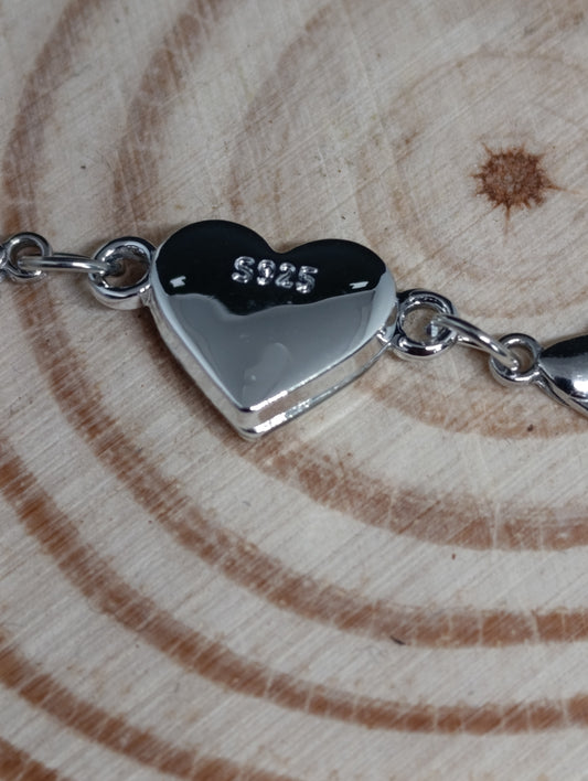 Connecteur coeur plaqué argent 925