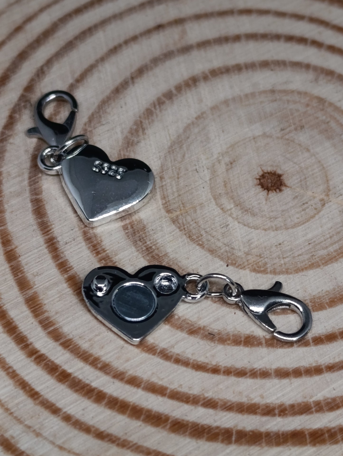 Connecteur coeur plaqué argent 925