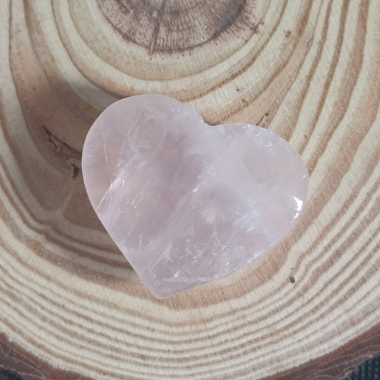 Galet Cœur Quartz rose - Qualité AA