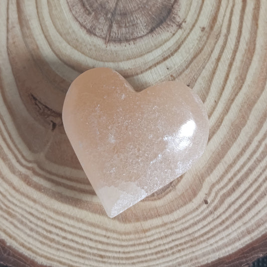 Galet Coeur Sélénite orange