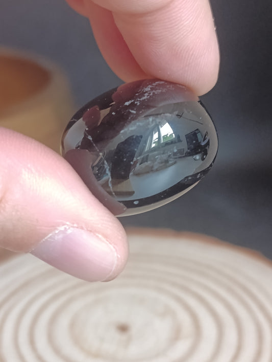 Pierre roulée Obsidienne fumée ronde