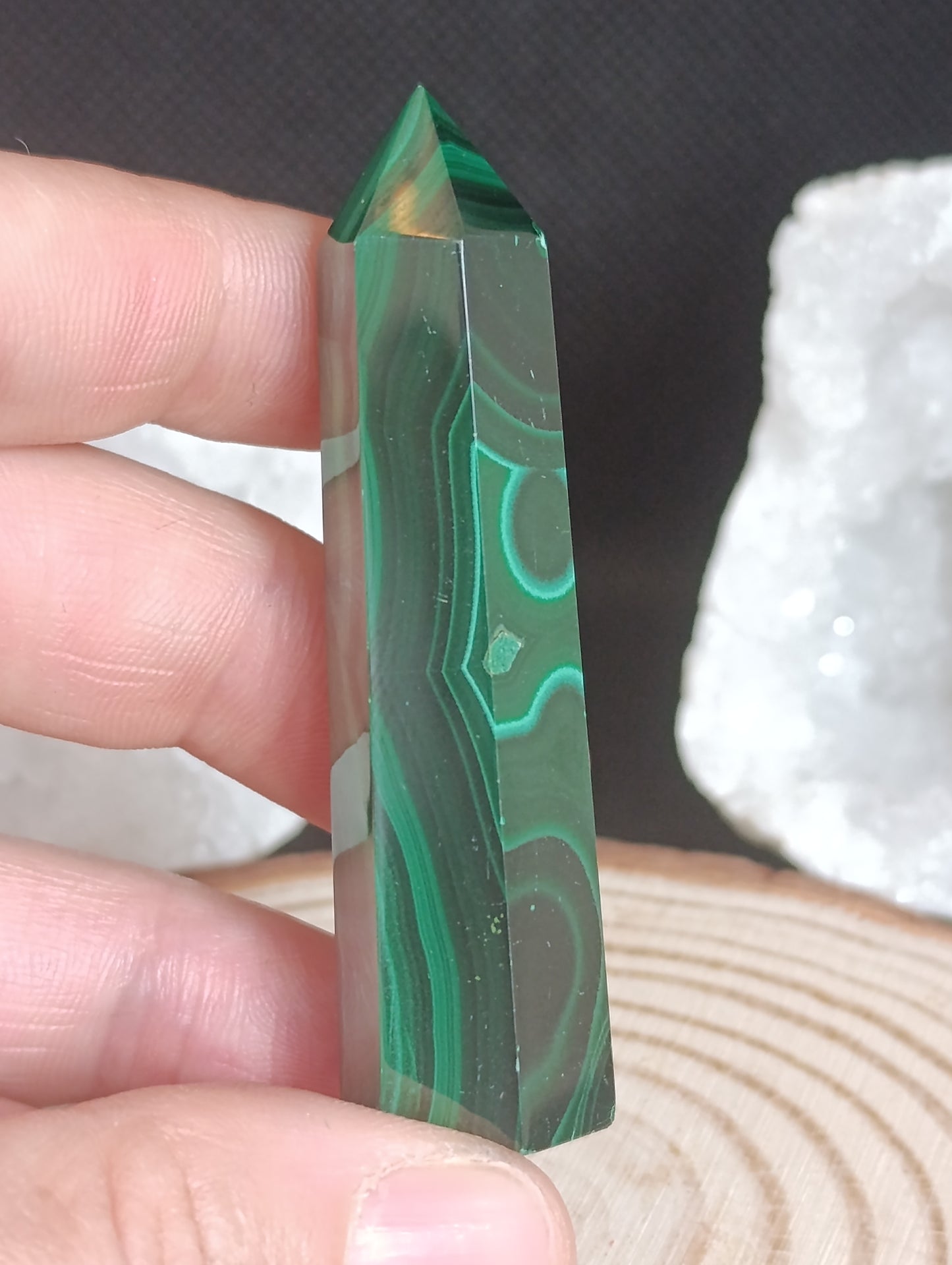 Pointe polie Malachite - Qualité AAA