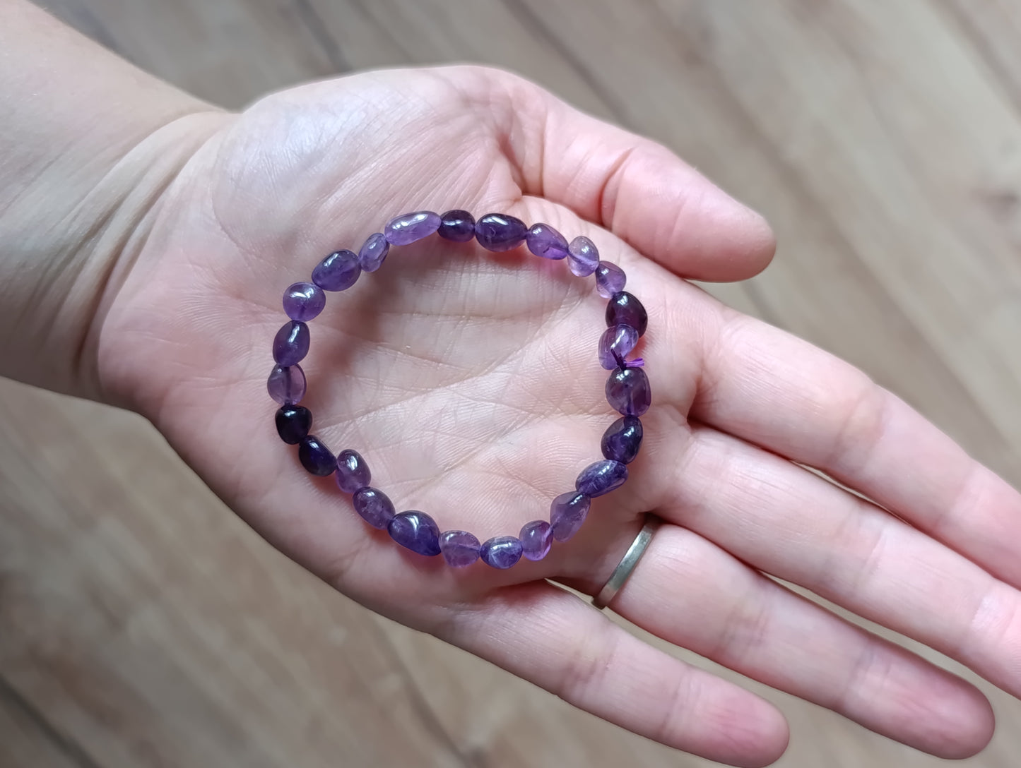 Bracelet pierres roulées Améthyste - Qualité AA