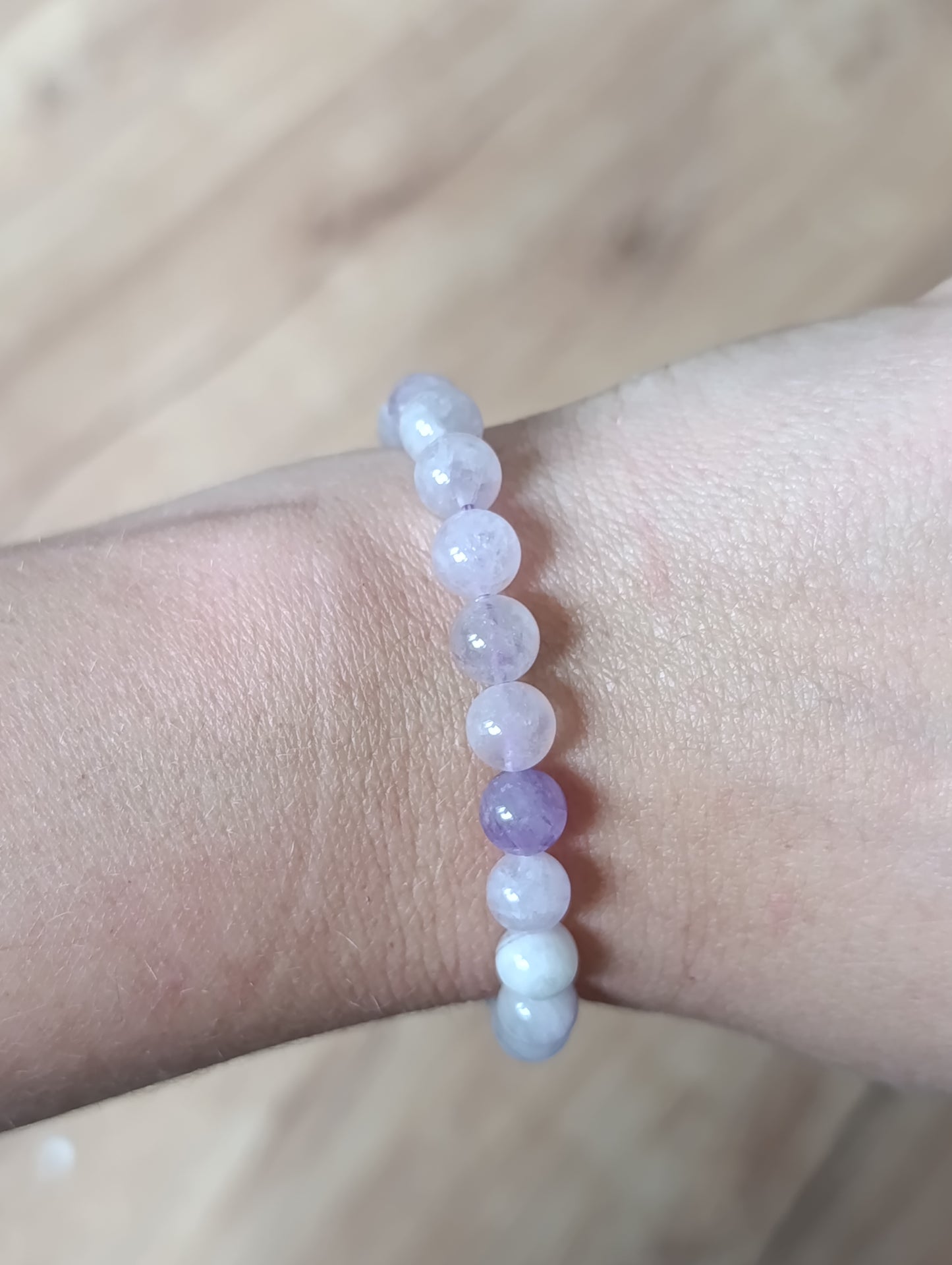 Bracelet boule Améthyste lavande 8mm