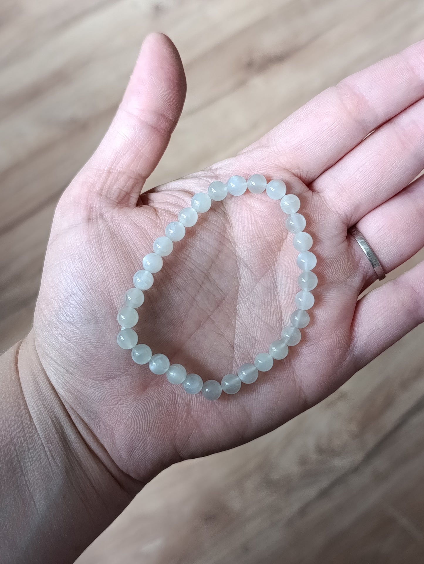 Bracelet boule Pierre de lune 6mm - Qualité AA