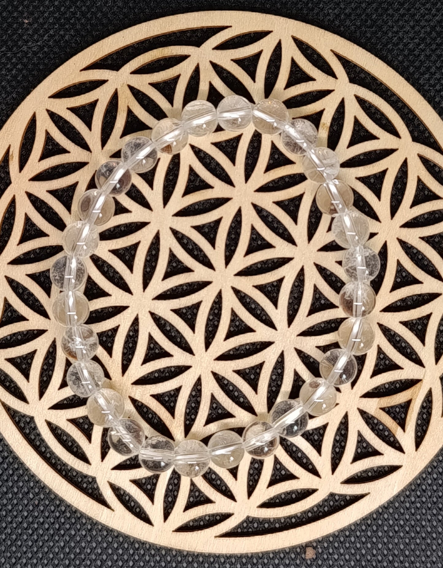 Bracelet boule Cristal de roche 6mm - Qualité AA