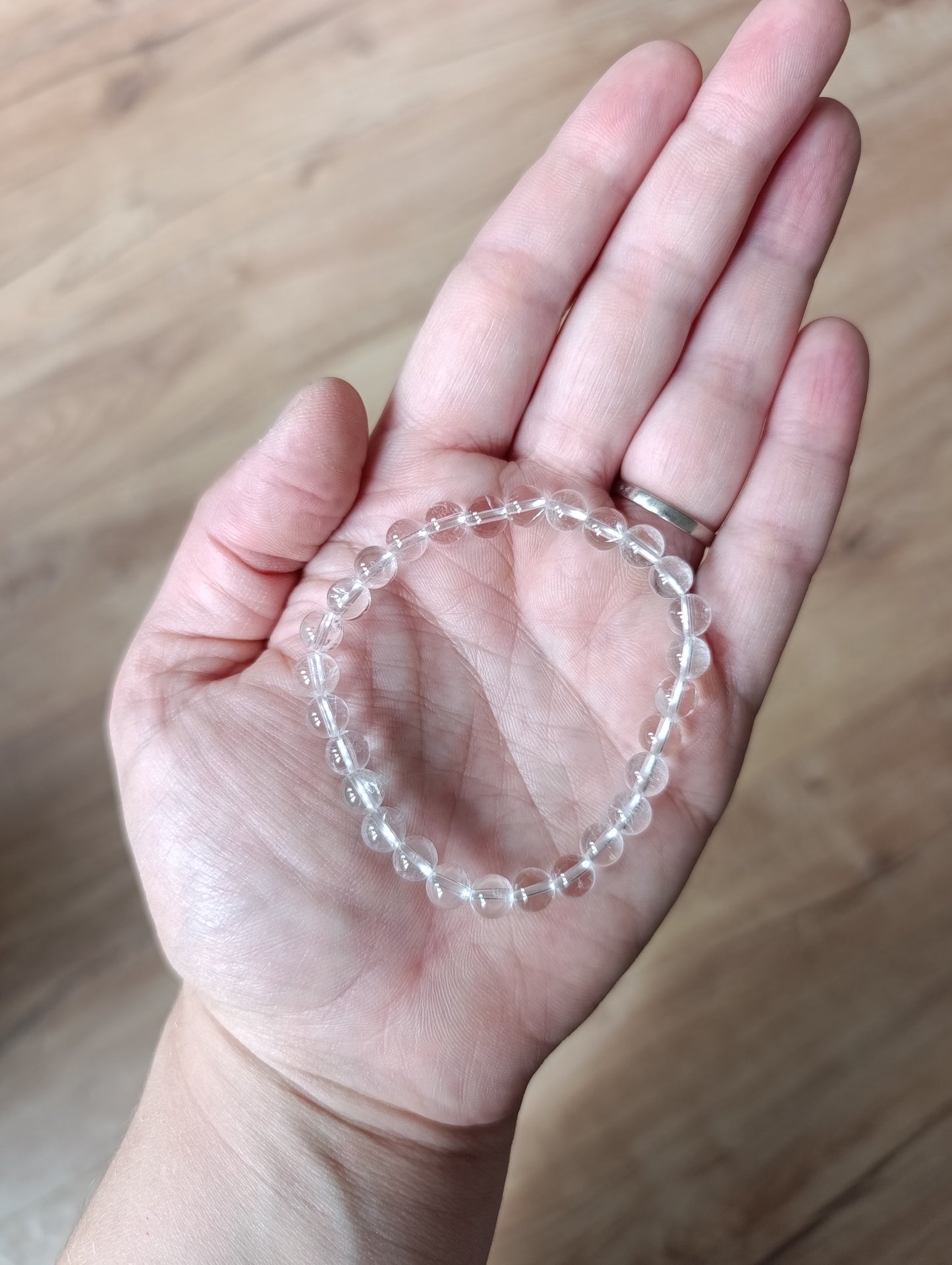 Bracelet boule Cristal de roche 6mm - Qualité AA