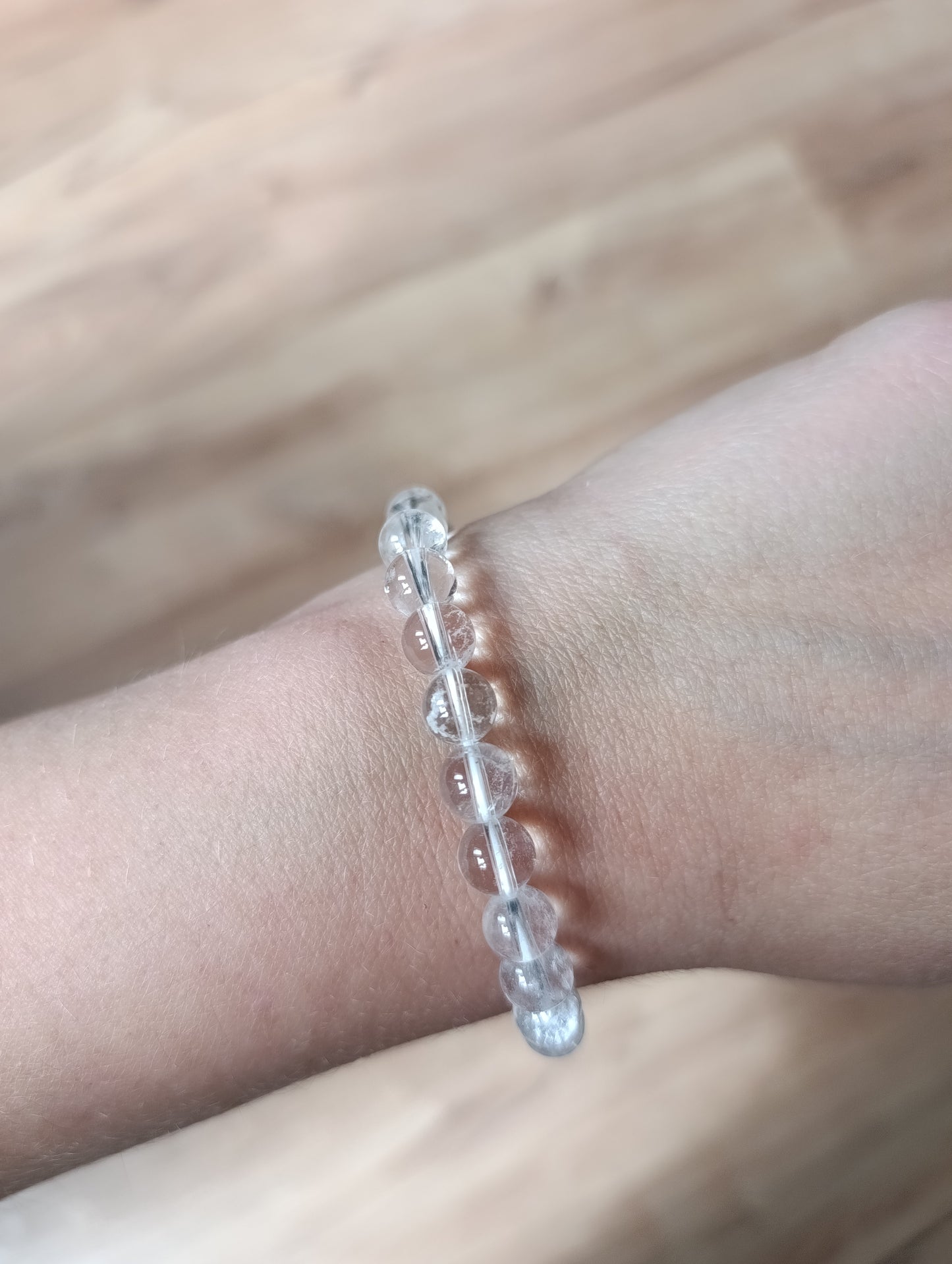 Bracelet boule Cristal de roche 8mm - Qualité AA