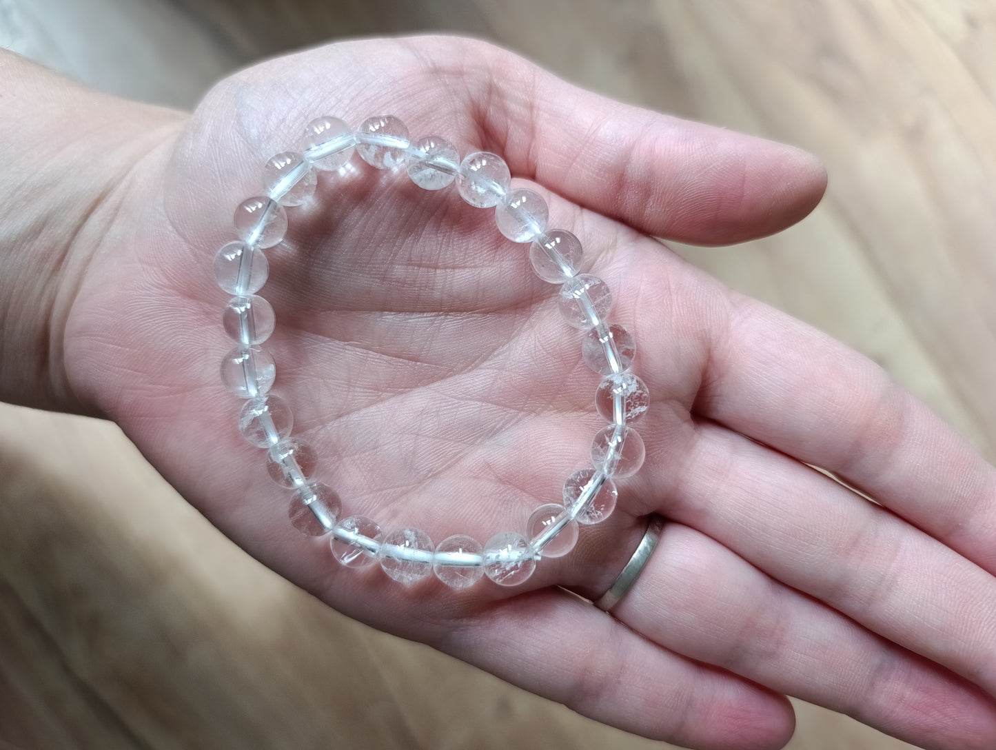 Bracelet boule Cristal de roche 8mm - Qualité AA