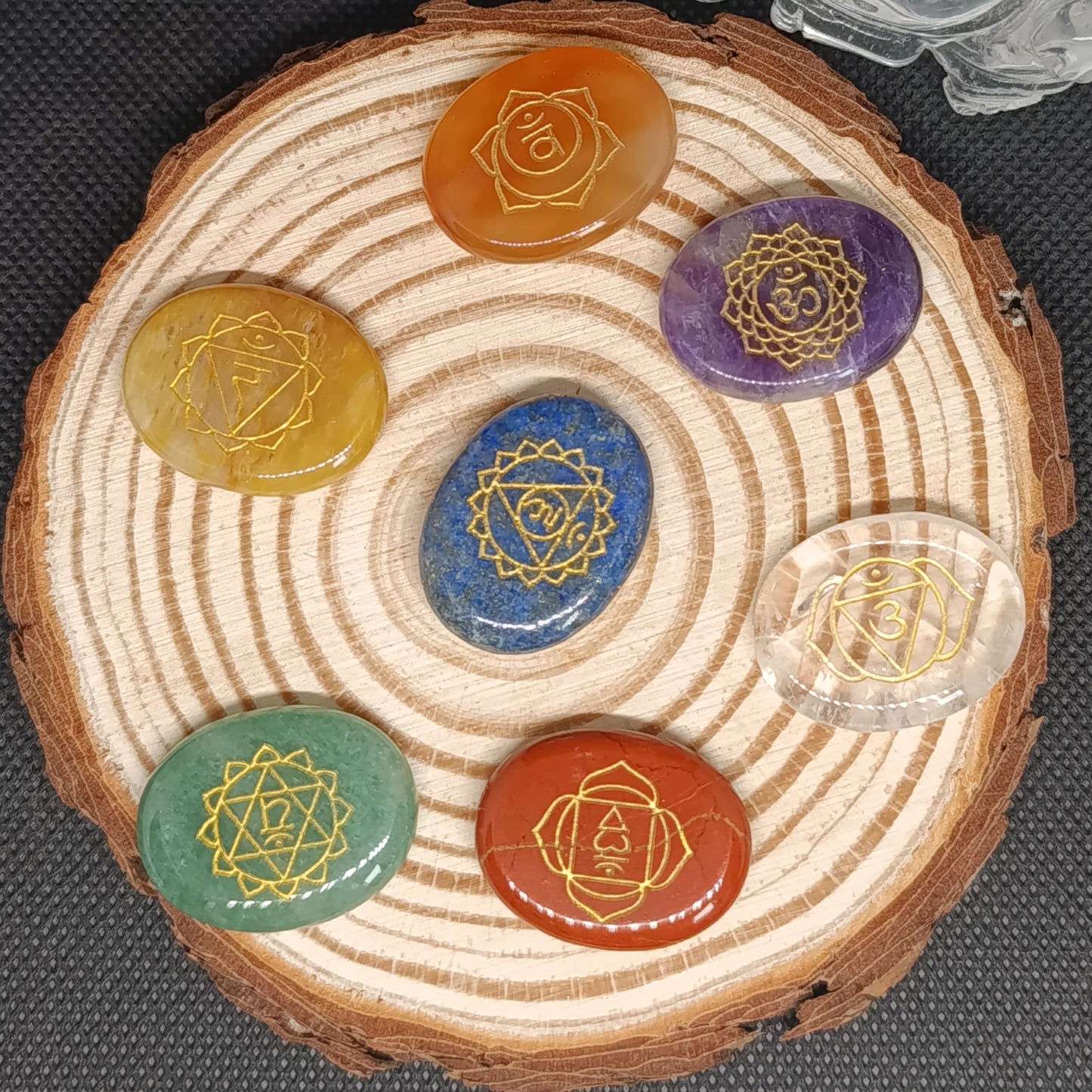 Pierres plates lot 7 chakras