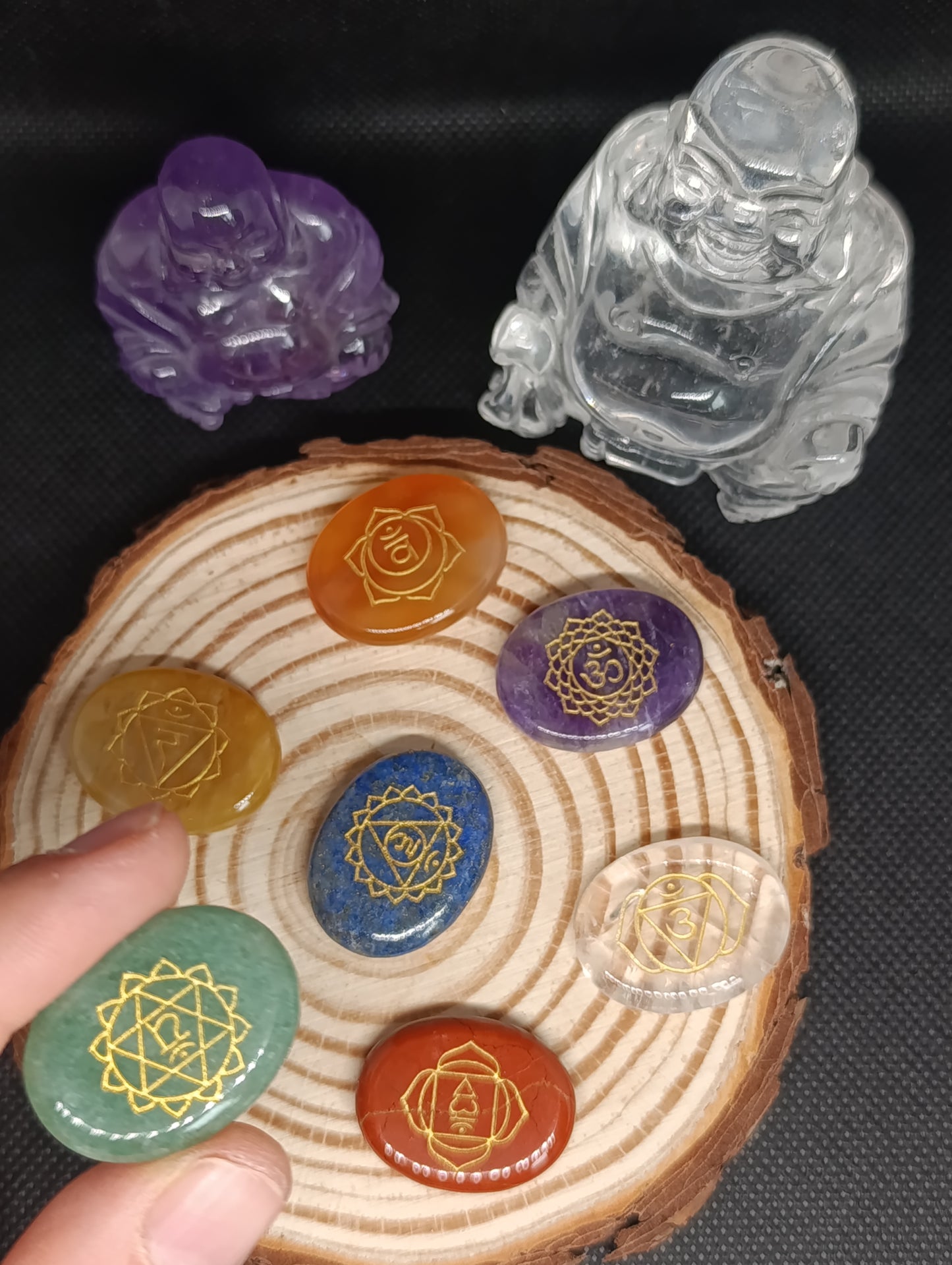 Pierres plates lot 7 chakras