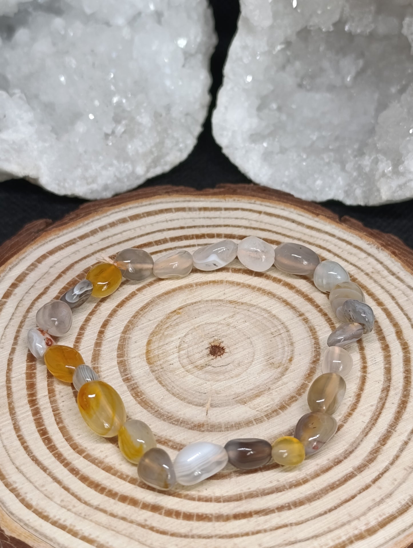 Bracelet pierres roulées Agate Botswana