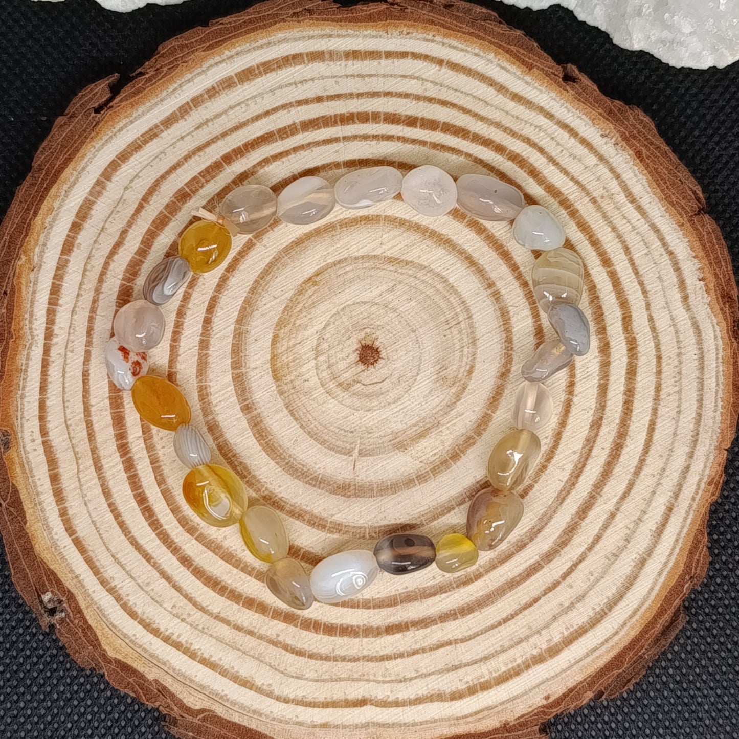 Bracelet pierres roulées Agate Botswana