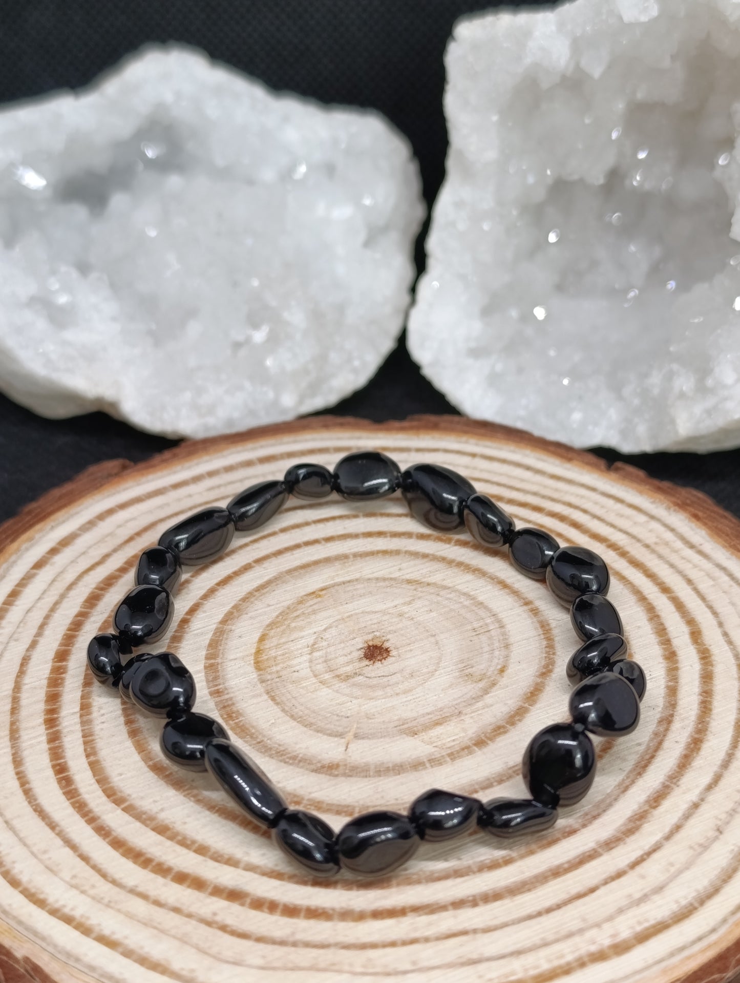 Bracelet pierres roulées Obsidienne