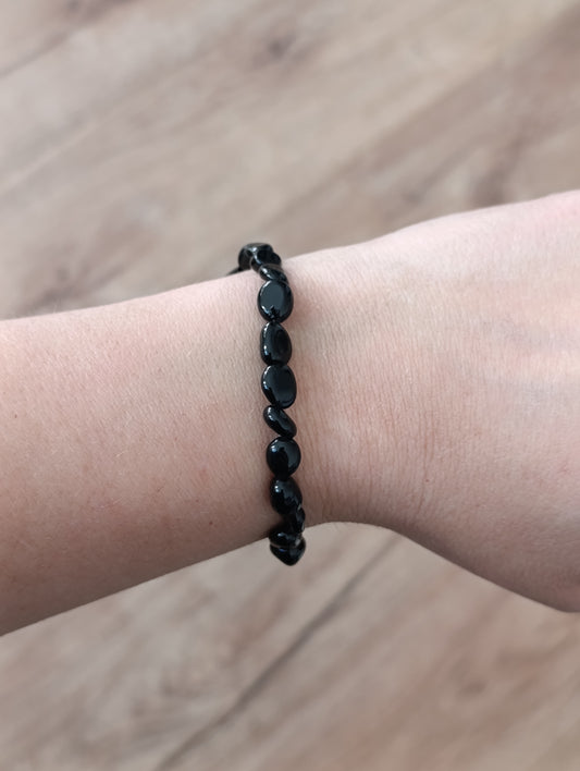 Bracelet pierres roulées Obsidienne