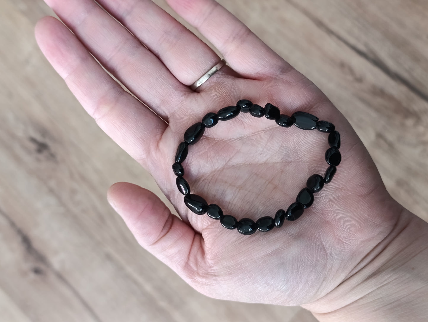 Bracelet pierres roulées Obsidienne